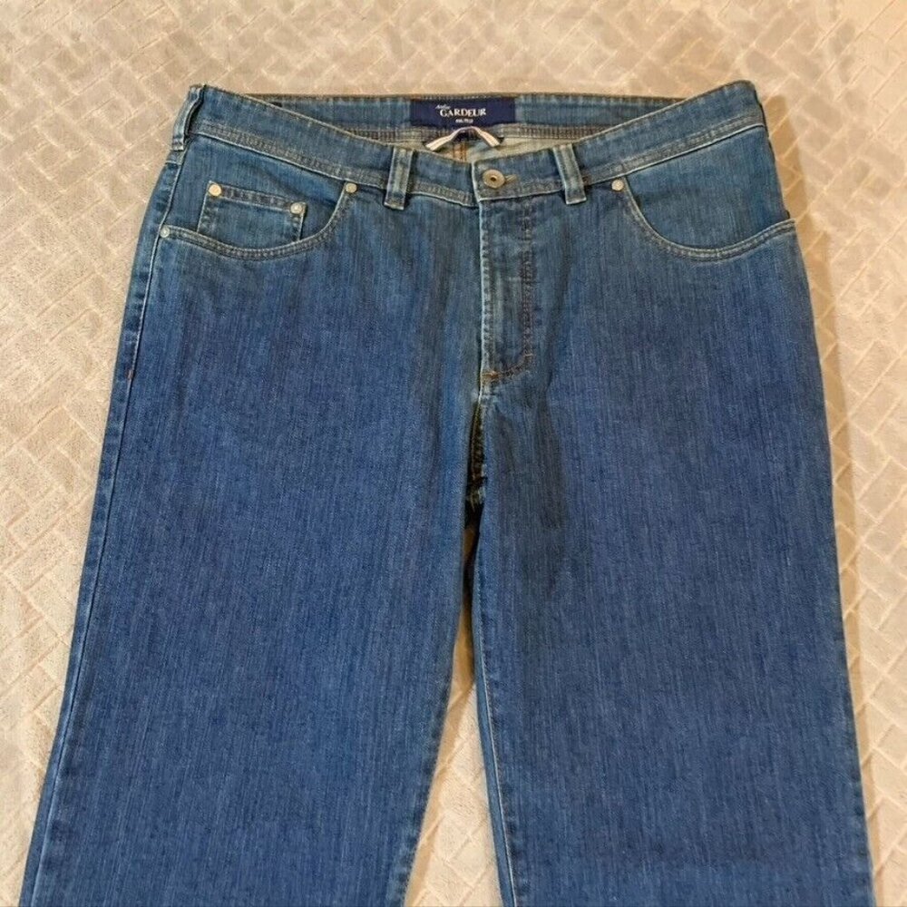 Atelier Gardeur Mens 38x34 Denim Jeans Blue Nigel Straight Medium Wash Stretch - Picture 2 of 16
